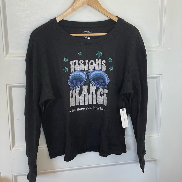 ANTHROPOLOGIE Thermal Top - Visions of Change Graphic - Women’s Small - New - Picture 2 of 8